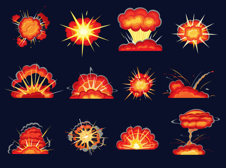 Vector of Explosion blasts cartoon - ID:1-159880965 - Royalty Free ...