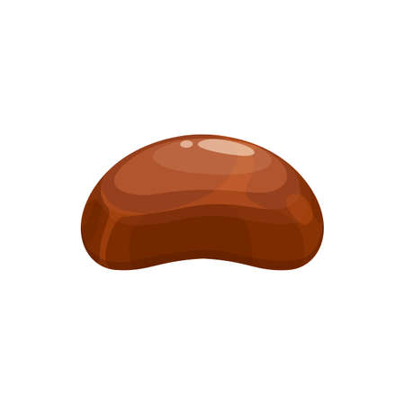 Chocolate candy vector icon. Sweet dessert, choco candy with praline, cocoa dark, bitter or milk chocolate candy patisserie, pastry product cartoon signのイラスト素材