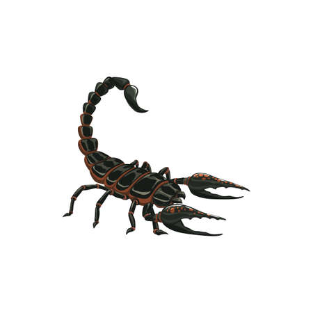 Scorpion icon, insect pest control extermination and disinsection, vector. Scorpion domestic dangerous animals disinfection and disinfestation pest control symbolのイラスト素材