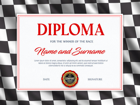 Vector of Diploma certificate race sport - ID:167280836 - Royalty Free ...