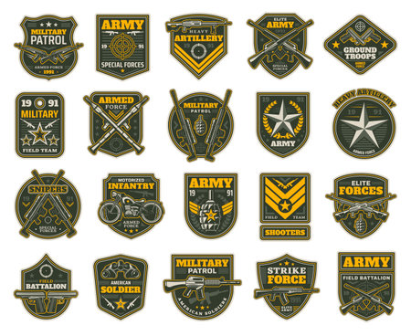 Vector of Military and army patches or - ID:1-168066563 - Royalty Free ...