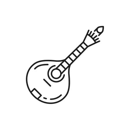 Ukulele guitar isolated retro portuguese folk music instrument isolated. Vector vihuela fretted plucked Spanish string guitar, 15th-century music tool. Vihuela de arco or vihuela de manoのイラスト素材