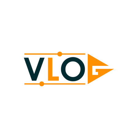 Vlog icon of tv broadcast, live stream and online video blog. Social media channel vector symbol with play button for blogger or vlogger video content, livestream podcast or internet televisionのイラスト素材
