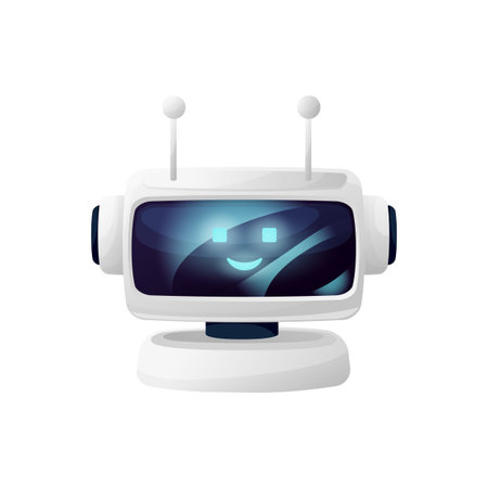 Virtual chatbot online artificial intelligence character isolated chatter call center operator....