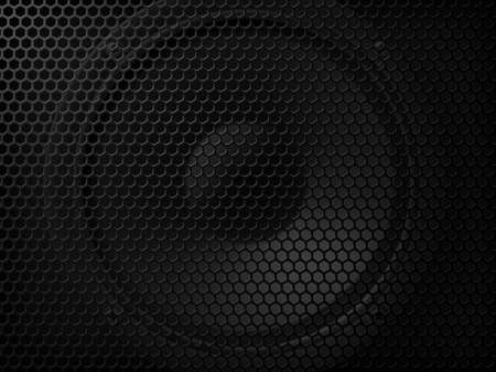 Speaker background of metal mesh, loudspeaker cover grid with vector realistic steel pattern. Sound music round loudspeaker or boombox player and audio dynamic cover grate mesh with holesのイラスト素材