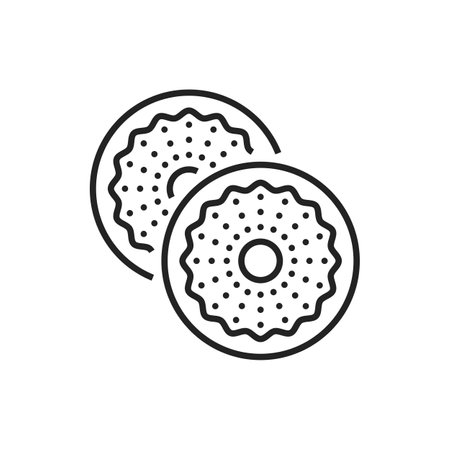 Sacramental bread or Hosties isolated line art pastry. Vector Holy Communion symbolのイラスト素材