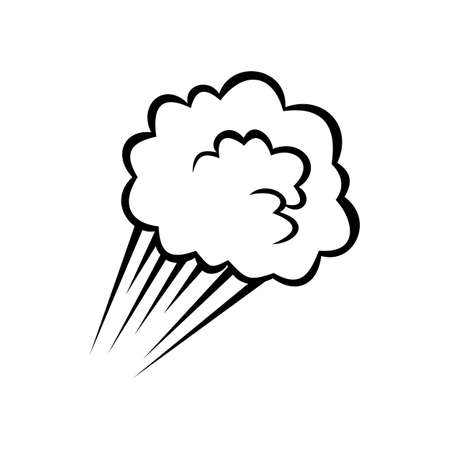Cloud in motion isolated comic crash or dust symbol. Vector bubble from bomb burstのイラスト素材