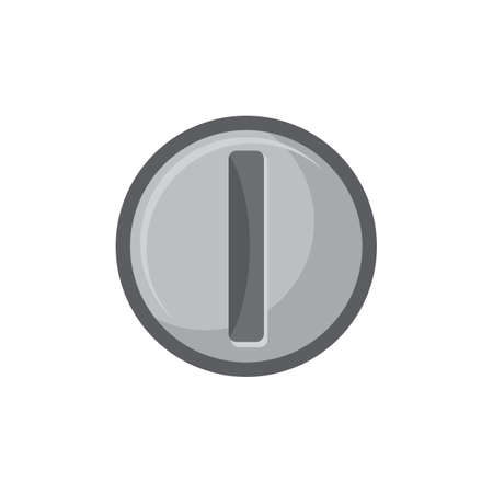 Stainless steel crew head with countersunk split socket isolated realistic icon. Vector chrome silver button with slot. Metallic bolt drive with slot hole. Building, construction and repair objectのイラスト素材