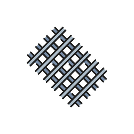 Stainless steel panel grid frame isolated checkered plate outline icon. Vector metalwork rolling product, sheet galvanized frame, checker plate signのイラスト素材