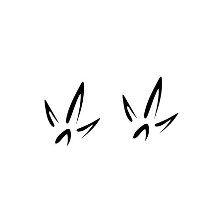 Crane, turkey or chicken steps, footprint traces of livestock bird isolated black silhouette icon. Vector bird animal foot print, sparrow fowl foot marks. Crow or raven, crane pigeon dirty tracksのイラスト素材