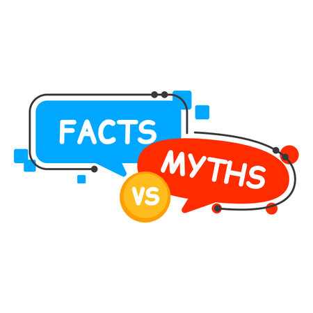 Myths vs facts icon. Truth and false, reality or true versus fiction or lie vector speech bubbles of myth busting quiz. Square and round word balloons and color text boxes, fact checking themesのイラスト素材