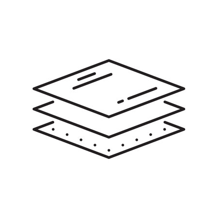 Impermeable fabric, layered mattress of moisture absorbing textile, stacked paper and fabric layers. Vector waterproof material water resistant surfaceのイラスト素材