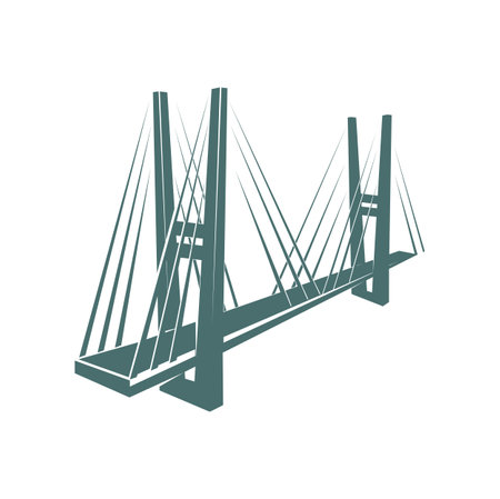 Bridge icon, construction and building technology, transportation or partnership company, vector symbol. Bridge icon for corporate network, trade, travel or tourism and industrial innovation companyのイラスト素材