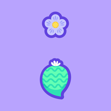 Semicolon punctuation mark, magic font element, cartoon fairy tale comma. Vector flower and berry typography font symbol, punctuation definition markのイラスト素材