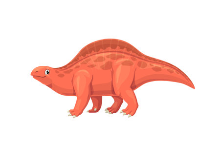 Cartoon lotosaurus dinosaur character. Isolated vector extinct genus of sail-backed poposauroid lived in the Late Middle Triassic period in China. Prehistoric reptile, ancient wildlife creatureのイラスト素材
