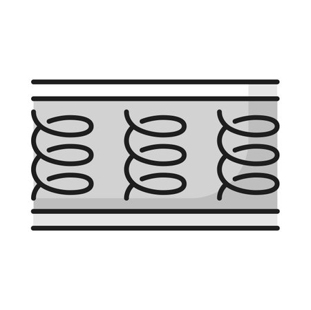 Layered mattress with springs, bed with orthopedic properties color line icon. Vector mattress inside, nature para latex rubber mattress materialのイラスト素材