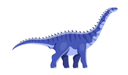 Cartoon Hypselosaurus dinosaur character, cute dino of kids Jurassic park, vector toy animal. Funny cartoon Hypselosaurus dinosaur character for paleontology education or extinct dino collectionのイラスト素材