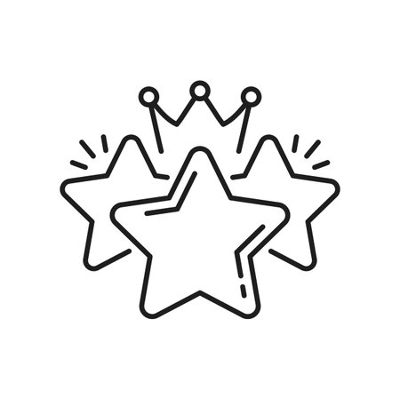 Star bonus crowd isolated outline icon. Vector special prize reward, achievement and royal...
