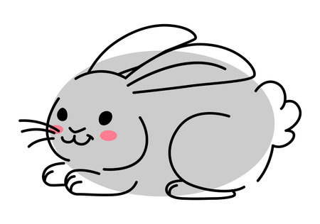 Cartoon rabbit animal character in math shape for geometry education, vector oval figure. Funny geometric zoo for kids, bunny or rabbit in oval math shape for child or kindergarten geometry learningのイラスト素材