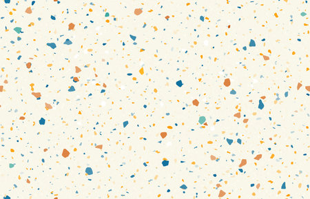 Beige terrazo mosaic ceramic tile pattern, terazzo marble stone texture, terazo floor background. Captivating vector ornament, featuring a harmonious blend of earthy tones and intricate texturesのイラスト素材