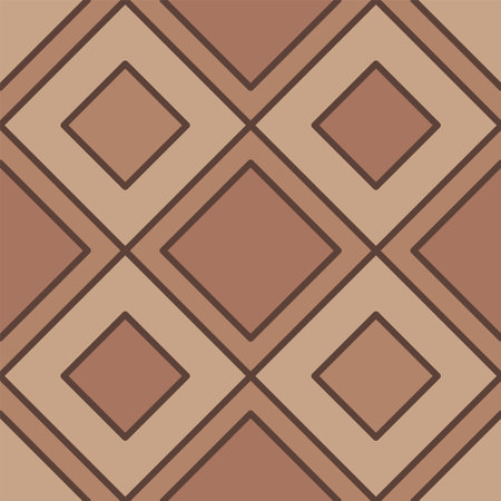 Brown pavement top view pattern, street cobblestone, garden sidewalk tile with rhombus blocks. Vector floor tiling or laminate, wood flooring design. Geometric print for surface of alley or pathのイラスト素材