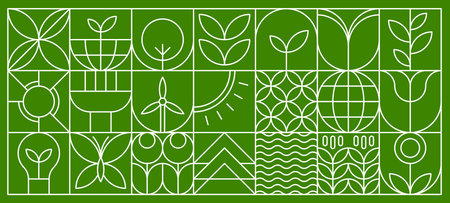 Agriculture abstract modern line geometric pattern. Vector eco farming and green energy background...