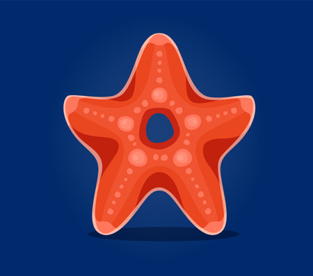 Sea animals or underwater font, letter A as cartoon starfish or undersea ocean character, vector ABC. Sea animal font letter A, underwater alphabet type with ocean starfish for kid undersea typographyのイラスト素材