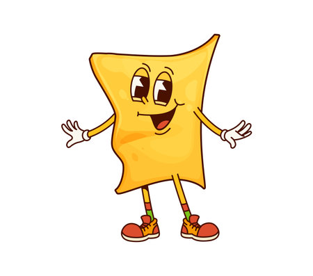 Quadretti Italian pasta groovy childish character. Italian restaurant tasty pasta cute groovy personage, Quadretti meal or Italy cuisine menu noodle dish funny cartoon isolated vector comic characterのイラスト素材