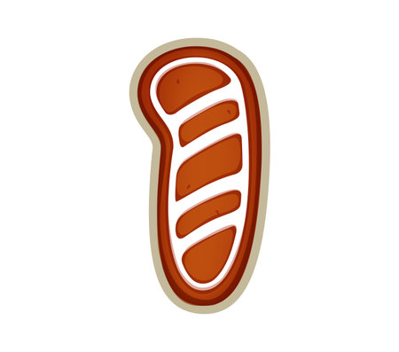 Christmas cookie font, number 1 gingerbread biscuit for Xmas bakery type, vector typeface. Christmas font or English alphabet of number One 1 gingerbread cookie biscuit for Xmas greeting typefaceのイラスト素材
