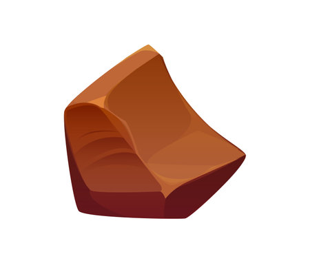 Cartoon chocolate with smooth, rich velvety texture. Isolated vector delicious, smooth piece of rich, dark chocolate dessert with subtle ridges along its surface, glossy finish and deep aroma of cocoaのイラスト素材