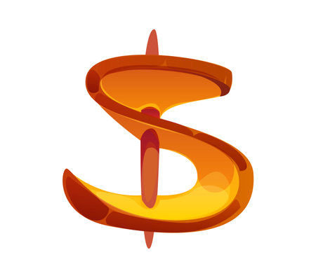 Fast food tornado potato meal kids ABC font dollar currency sign punctuation sign. English font sign, fastfood vector alphabet font typeface element. Takeaway cafe meal alphabet special symbolのイラスト素材
