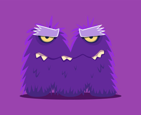 Halloween font letter M funny monster character. Silly fantasy furry monster personage font symbol, spooky horror beast vector English alphabet letter or bizarre alien animal ABC typeset elementのイラスト素材