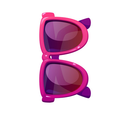 Summer vacation trip cartoon font sunglasses letter B. Holiday vacation kids ABC typeset symbol, summer travel vector latin typeface element. Tourist leisure English alphabet font letter or type signのイラスト素材