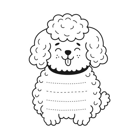 Puddle dog puppy cheerful animal kids memo note frame. Cheerful puppy memo note linear vector template, cute pet animal diary frame. Kids schedule To Do list with funny fluffy puppy dog pet characterのイラスト素材
