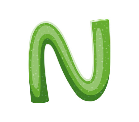 Bakery dessert font type jelly candy letter N. Bakery letter, dessert vector English alphabet font symbol. Sweet typeset element or pastry and confectionery kids ABC type signのイラスト素材