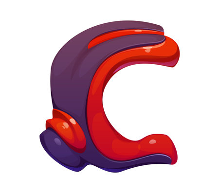 Car racing sport font driver glove letter C. Auto speed motorsport typeset sign, bike road racing competition isolated vector latin type letter. Car race rally kids ABC font symbolのイラスト素材