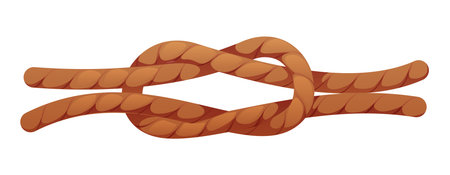 Cartoon 3D pirate game icon of sailing knot of Caribbean corsairs, vector asset. Pirate adventure arcade game accessory and corsair GUI asset of ship sailing knot or mooring rope for seafaringのイラスト素材