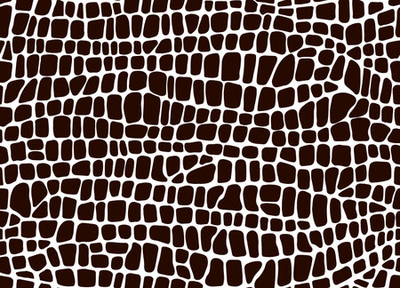 Crocodile skin seamless pattern for snake or dragon background, vector texture. Reptile skin pattern of crocodile or lizard animal with abstract spots of snake python, alligator or cobra leatherのイラスト素材