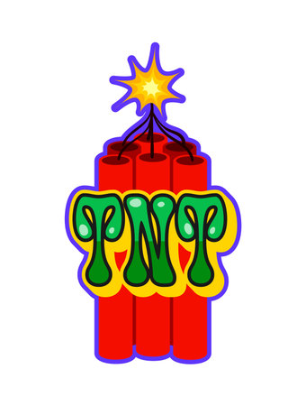 TNT western and Wild West Y2K groovy sticker or retro label. Texas country culture Y2K vector patch,...