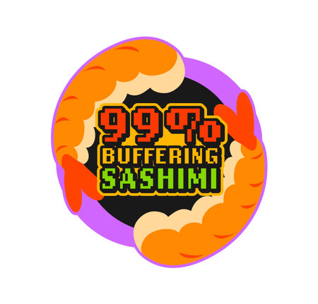 Asian cuisine shrimp sushi vintage Y2K sticker or label. Asian menu delicacy retro patch, Japanese...