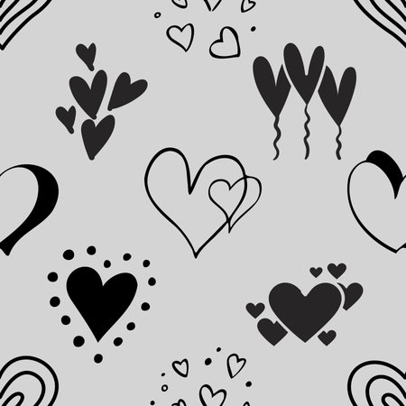 Seamless pattern with golden hearts. Hand drawn watercolor background.の写真素材