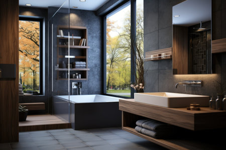 Toilet bowl in modern bathroom interiorの素材