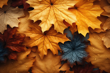 autumn background with yellow leavesの素材