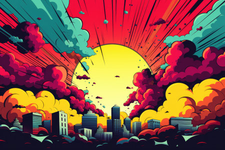 speech bubble on colored background. Comics pop art style. Copyspace for textの素材