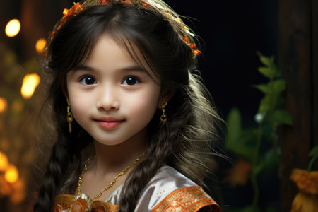 Thai young girl in national costumeの素材