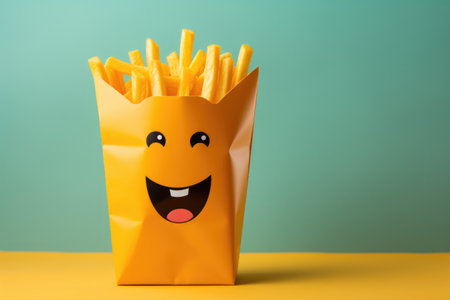 Cute potato french fries box cartoon characterの素材