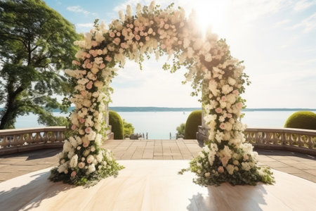 Decorative wedding arch with flowersの素材