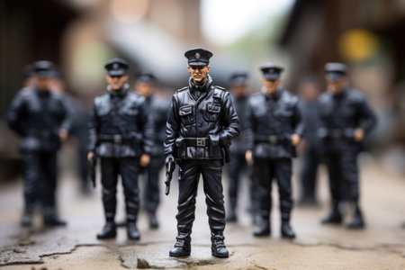 Policemen in uniform toy figuresの素材