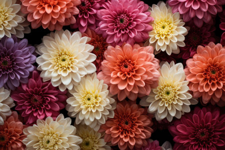 chrysanthemums floral background for greeting cardの素材
