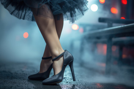 Beautiful female legs in high heel shoesの素材
